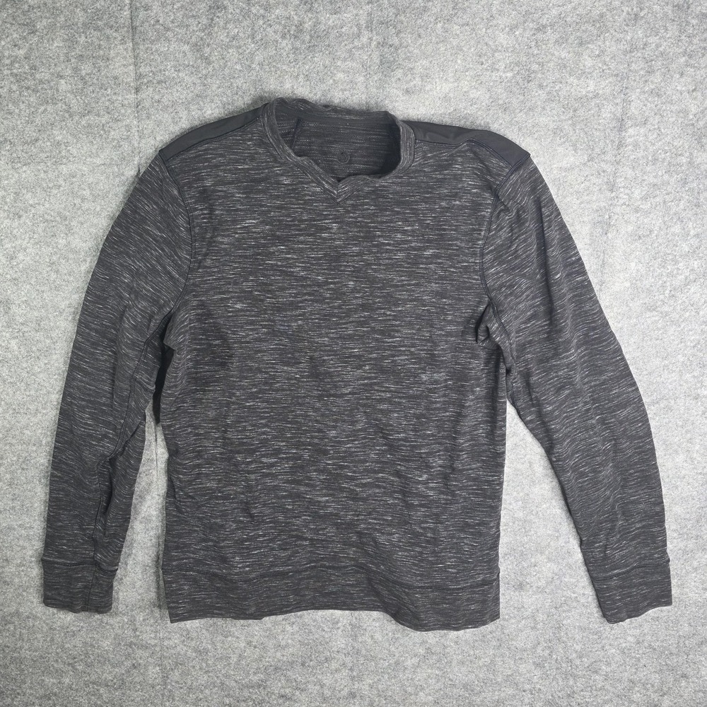 Lululemon Transit V‎ Neck Men's Large Heathered Gray Marled Long Sleeve